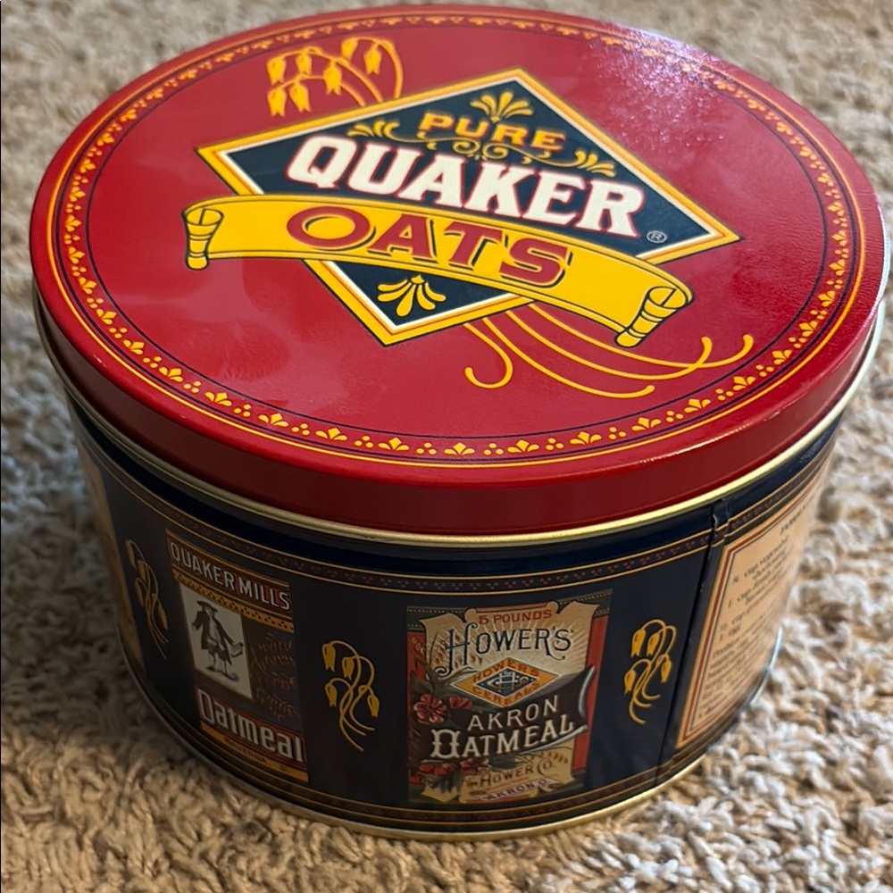 Oats Red and Blue Decorative Tin